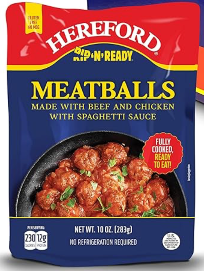 Hereford Meatballs with Spaghetti Sauce - 10oz Pouch